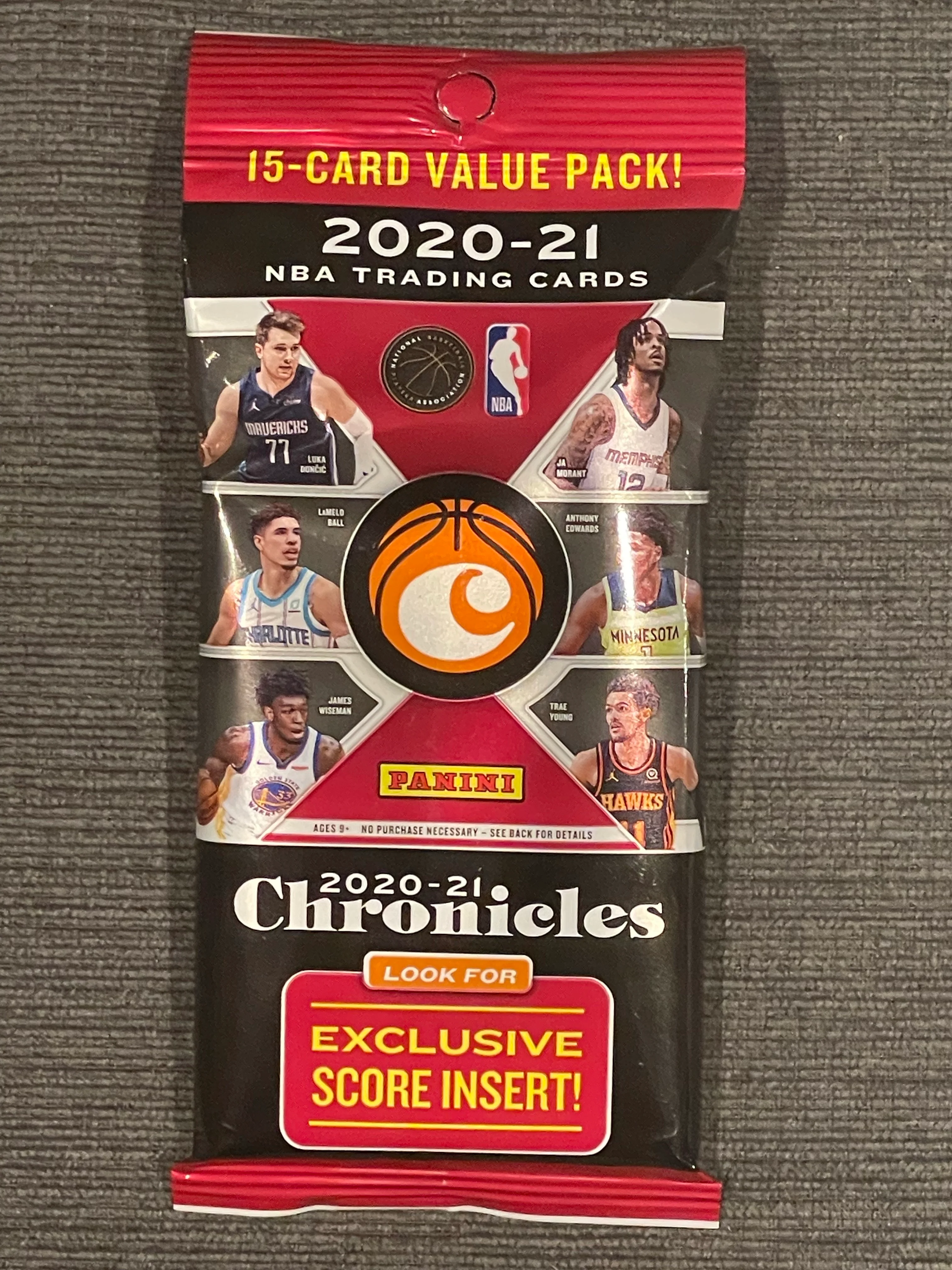 2020-21 Panini NBA Chronicles Basketball Value Cello Pack - 15 Cards