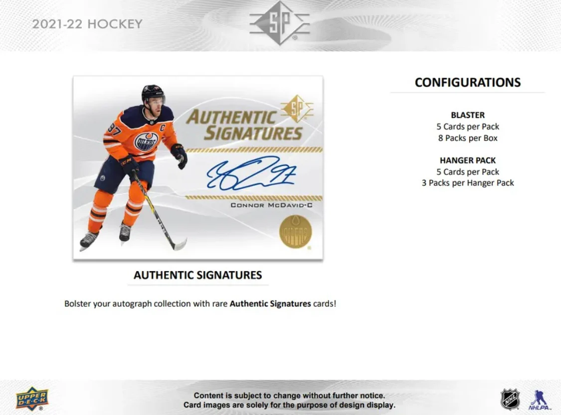 2021-22 Upper Deck SP Hockey Cards (Blaster) Box - Image 3