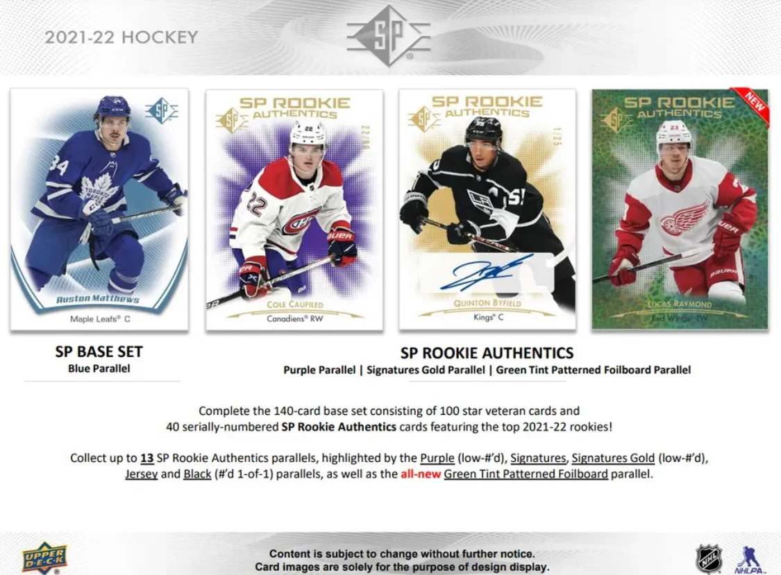 2021-22 Upper Deck SP Hockey Cards (Blaster) Box - Image 4