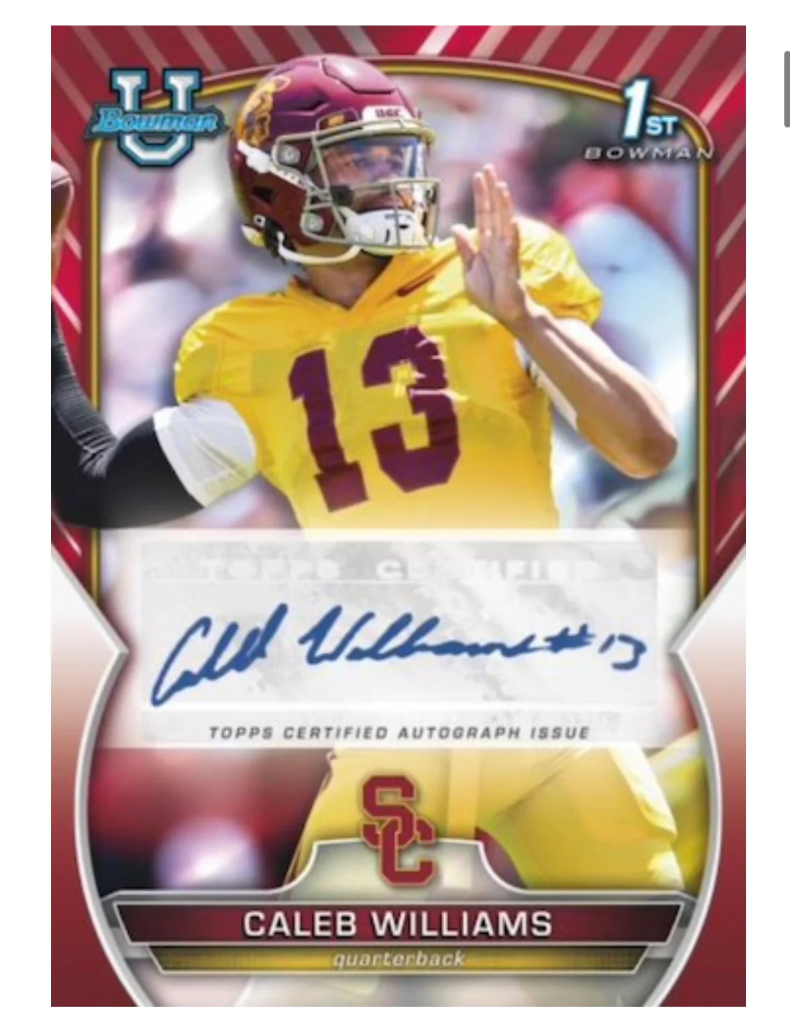 2022 Bowman Chrome University Football Factory Sealed 24 Pack Hobby Box - Image 5