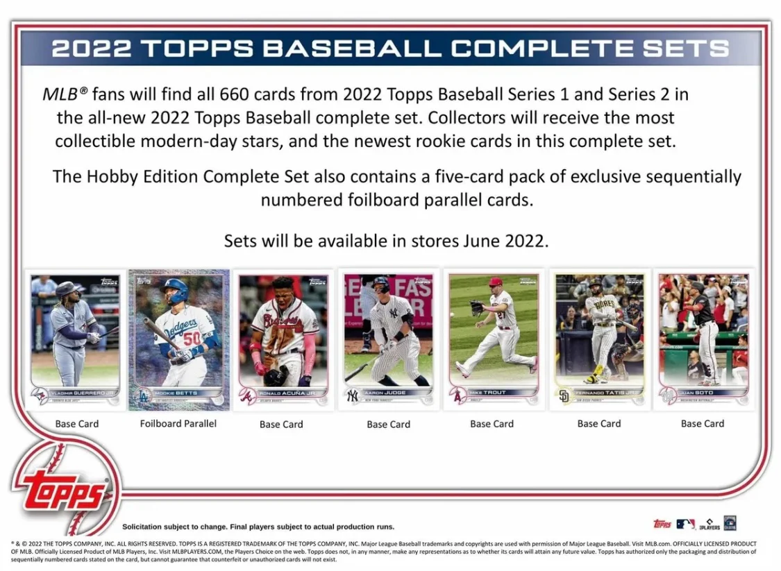 2022 Topps MLB Baseball Complete Hobby Factory Set Sealed RED - Image 3
