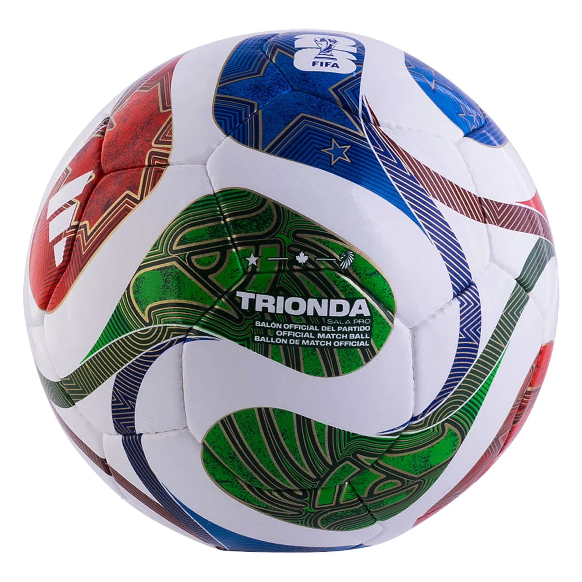 Adidas World Cup FIFA 2026 Trionda Pro Sala Soccer Ball- White/Blue/Green/Red - Image 2