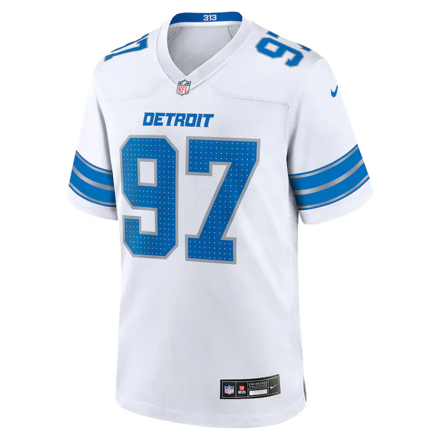 Aidan Hutchinson #97 Detroit Lions Nike Game Jersey - White - Image 3