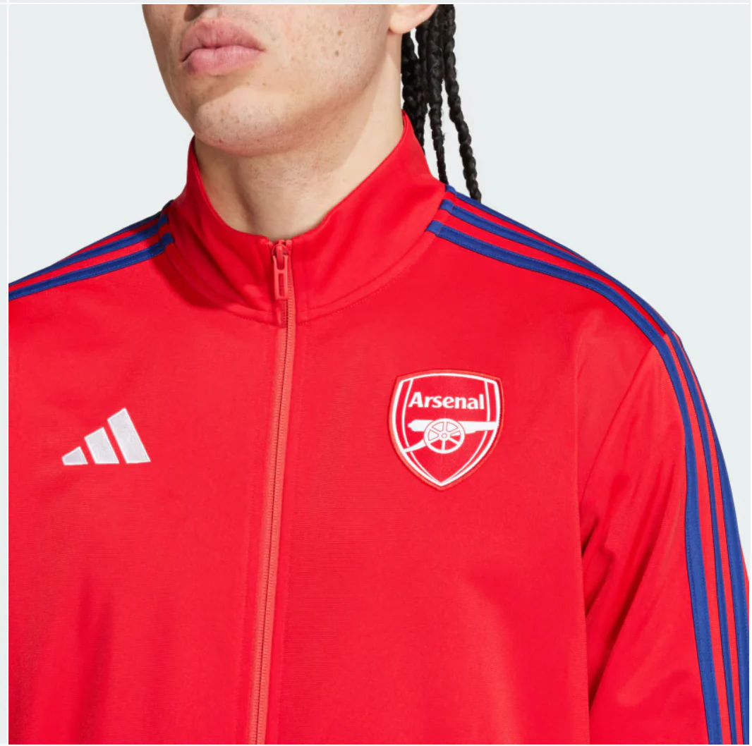 Arsenal AFC 2024 Adidas 3 Navy Stripes DNA Full Zip Up Jacket - Image 3