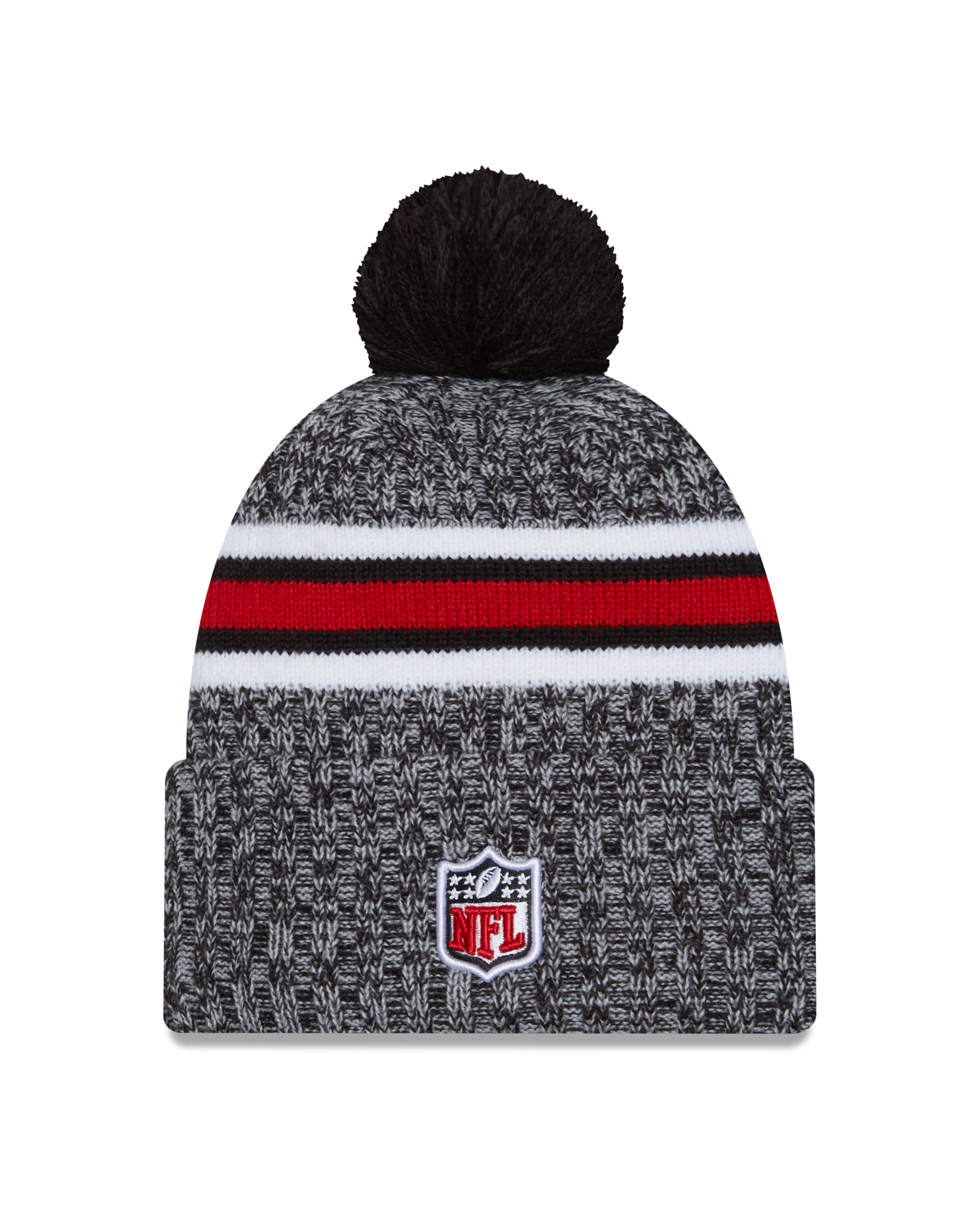 Atlanta Falcons New Era 2023 Sideline - Sport Cuffed Pom Knit Hat - Black - Image 2