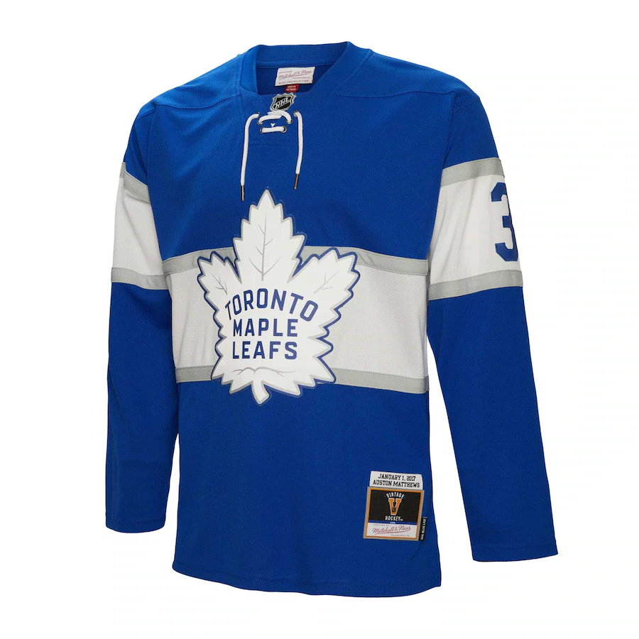 Auston Matthews #34 Toronto Maple Leafs Mitchell & Ness 2017 Blue Line Player Jersey - Blue - Image 3