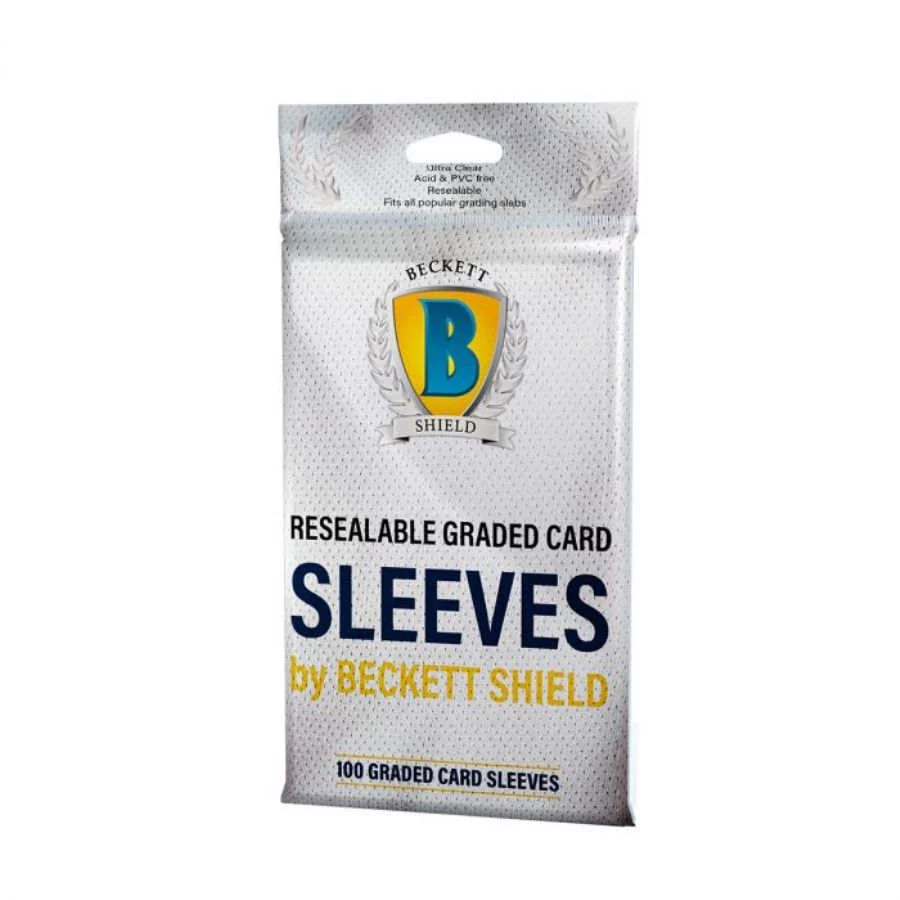 BECKETT SHIELD: RESEALABLE GRADED CARD SOFT SLEEVES (100ct)