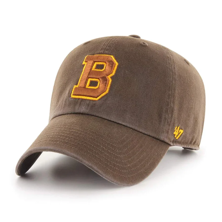 Boston Bruins Brown Vintage Clean Up '47 Brand Adjustable Hat