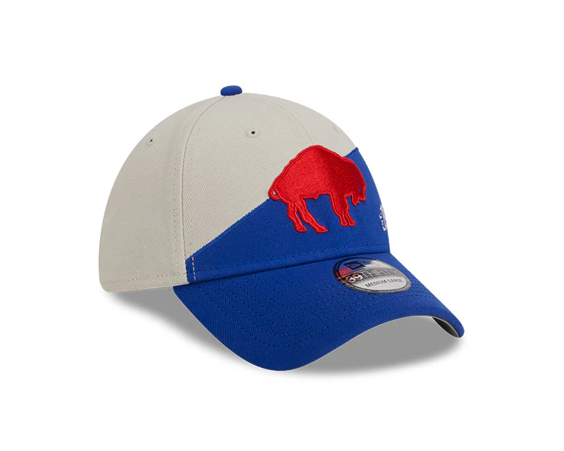 Buffalo Bills New Era 2023 Historic Sideline 39THIRTY Flex Hat - Cream/Royal - Image 2