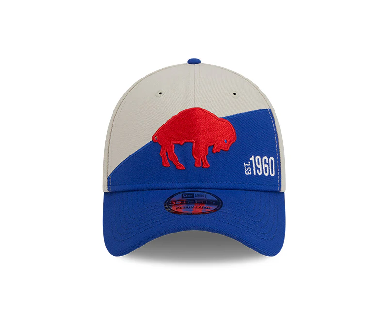 Buffalo Bills New Era 2023 Historic Sideline 39THIRTY Flex Hat - Cream/Royal - Image 3