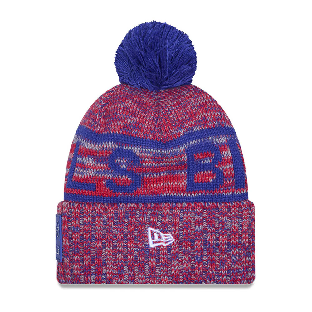 Buffalo Bills New Era 2025 Sideline Cold Weather Cuffed Knit Hat with Pom - Image 2