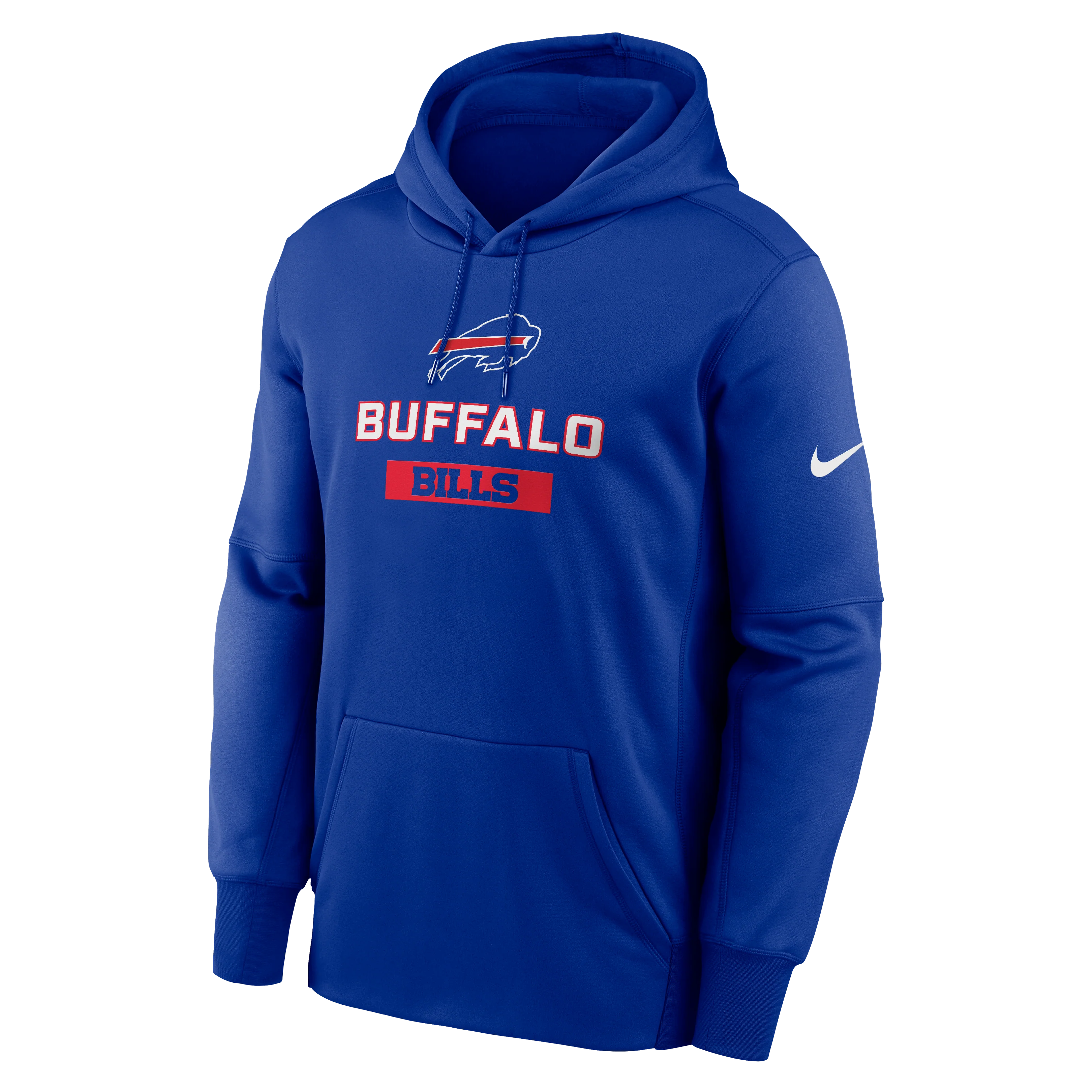 Buffalo Bills Nike Old Royal Therma Pullover Hoodie - Image 2
