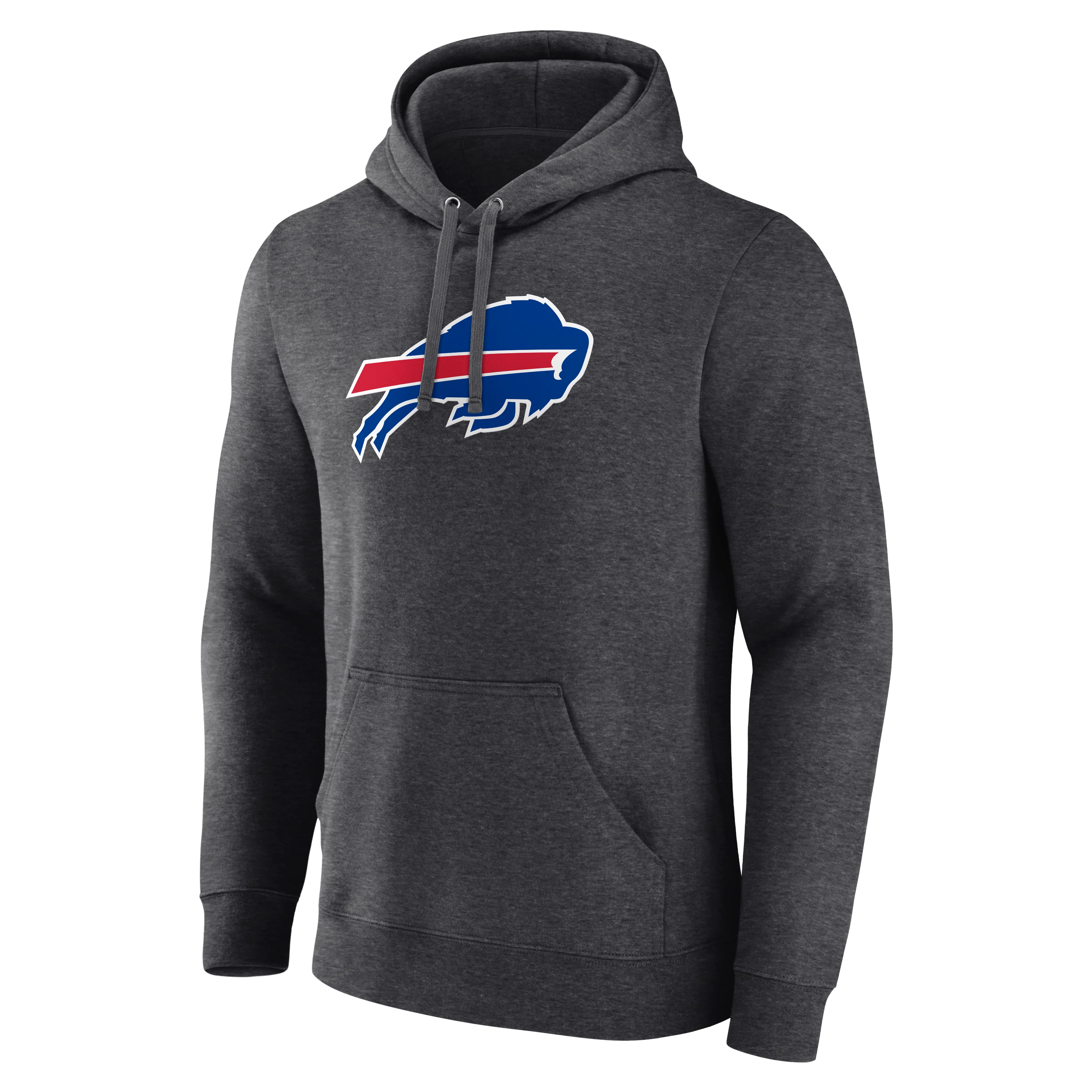 Buffalo Bills Primary Team Logo Fitted Fanatics Pullover Hoodie - Charcoal - Image 2