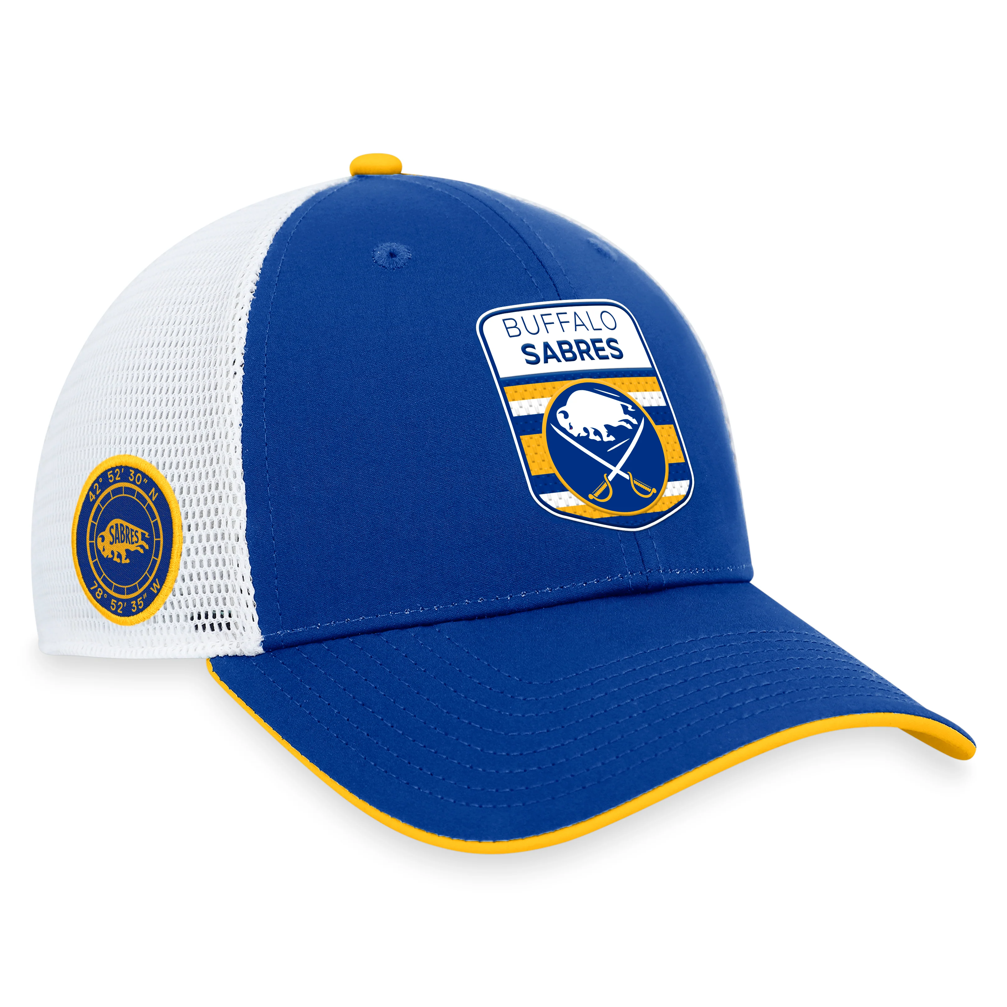 Buffalo Sabres Fanatics Branded Blue 2023 NHL Draft On Stage Trucker Adjustable Hat - Image 3