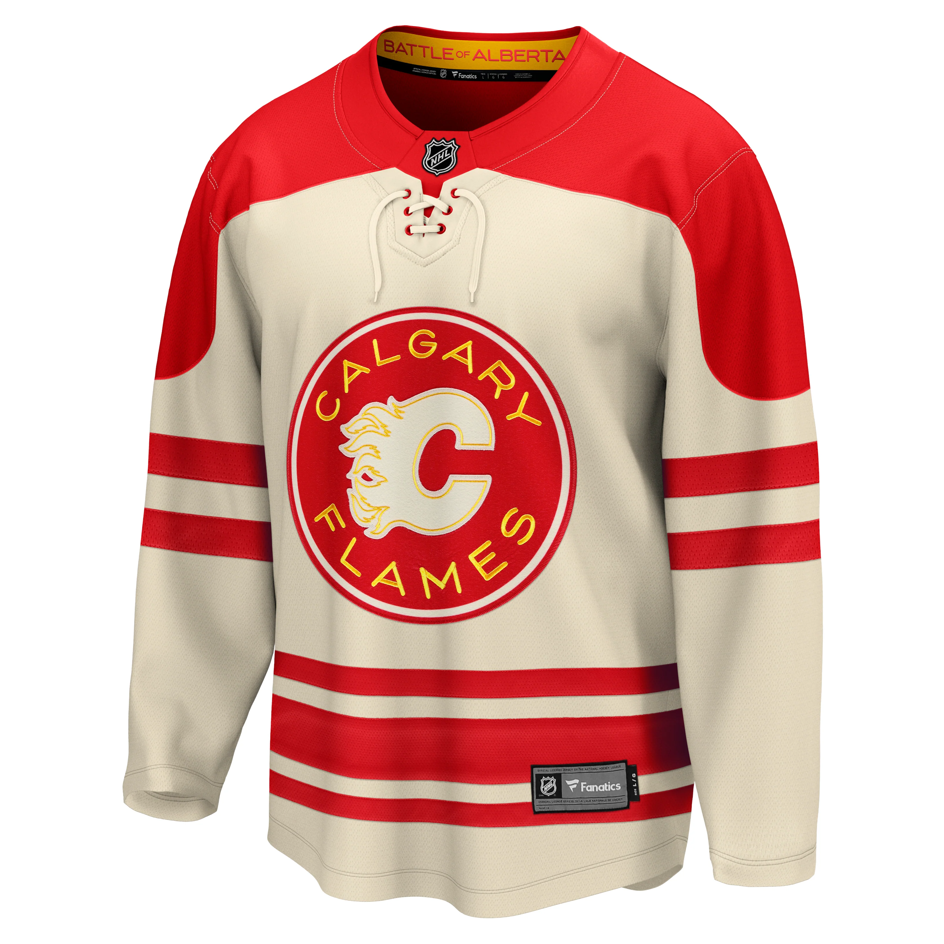 Calgary Flames 2023 NHL Heritage Classic - Fanatics Breakaway Jersey - Cream - Image 2