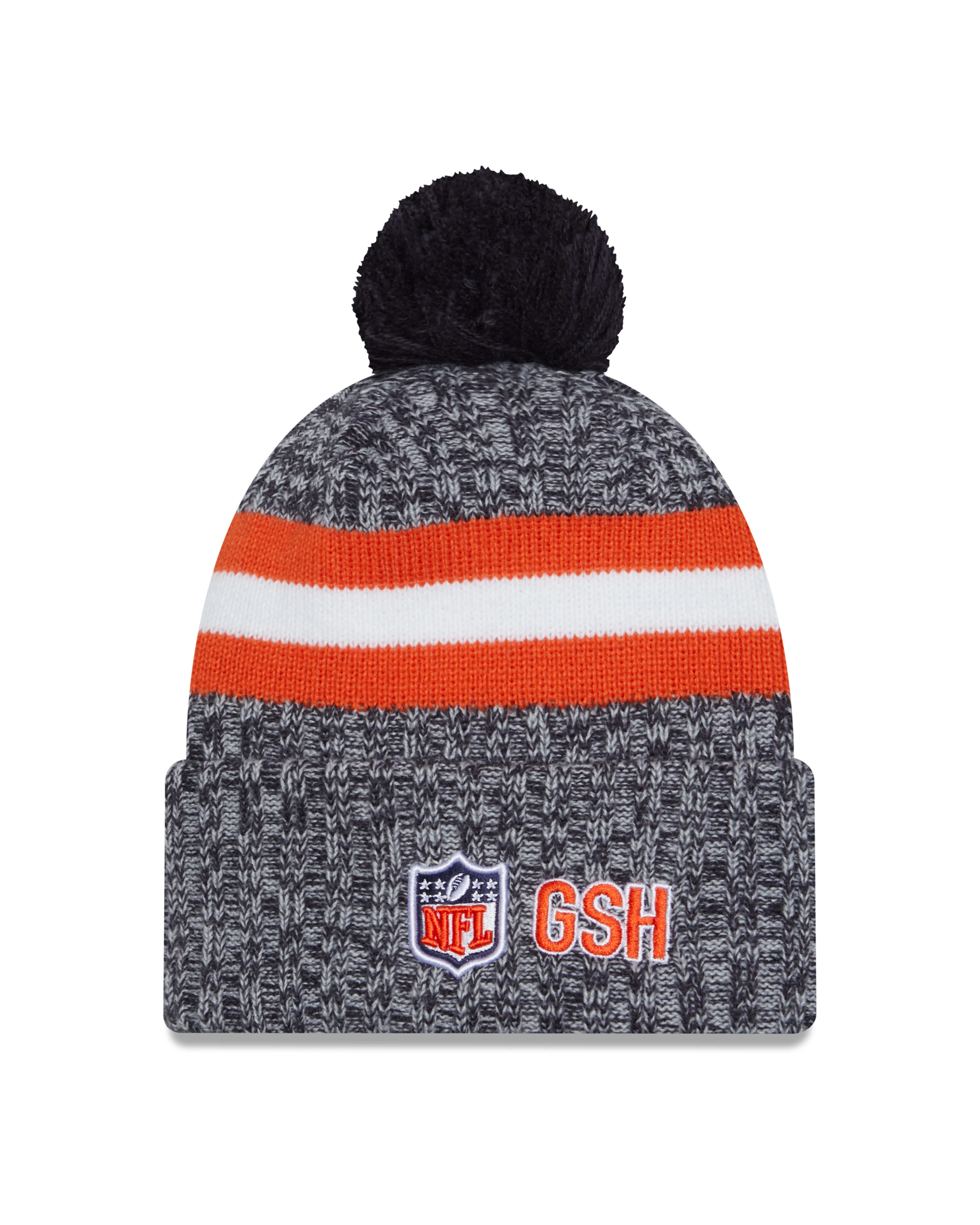 Chicago Bears New Era 2023 Sideline - Sport Cuffed Pom Knit Hat - Navy - Image 2