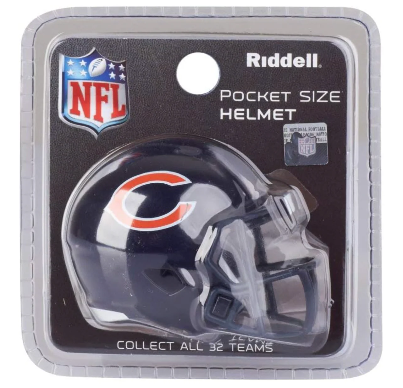Chicago Bears NFL Riddell Speed Pocket PRO Micro/Pocket-Size/Mini Football Helmet - Image 3