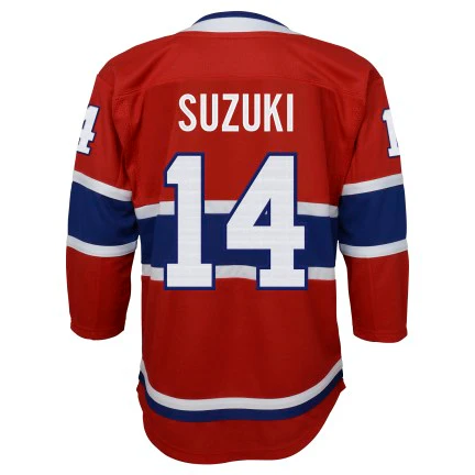 Youth Montreal Canadiens David Suzuki #14 Captain "C" Premier Jersey Home - Red - Image 2