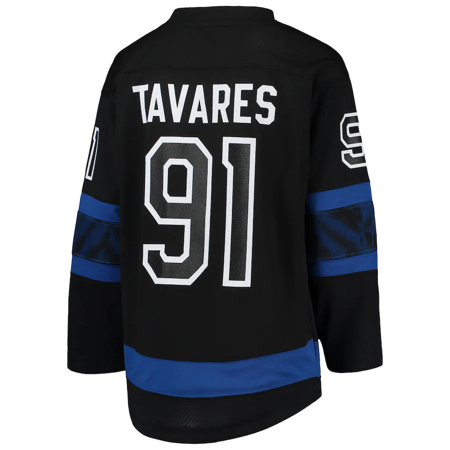 Child Toronto Maple Leafs John Tavares #91 Alternate Premier Reversible Jersey - Flip - Image 3
