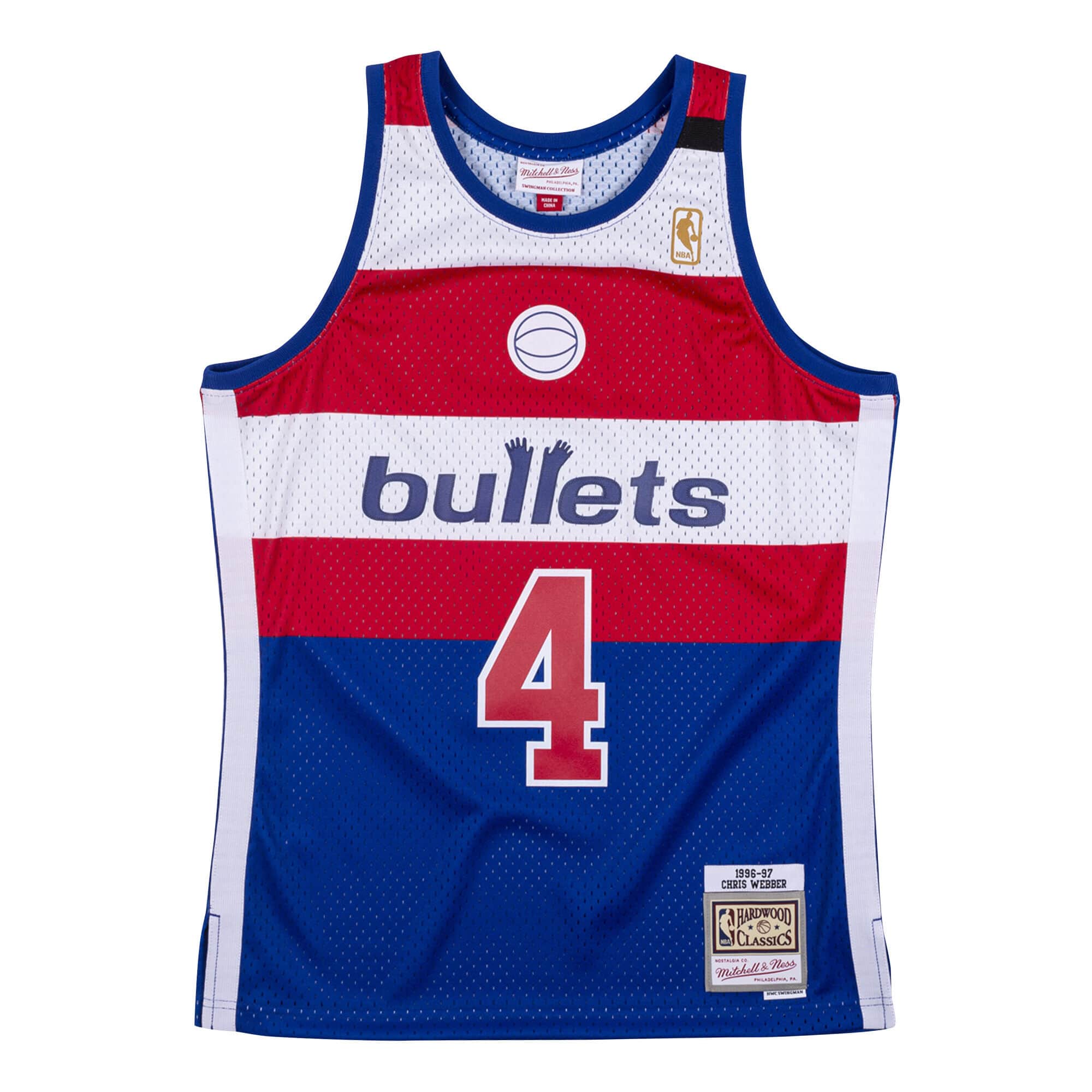 Chris Webber #4 Washington Bullets Mitchell & Ness 1996-97 Hardwood Classic Swingman Jersey