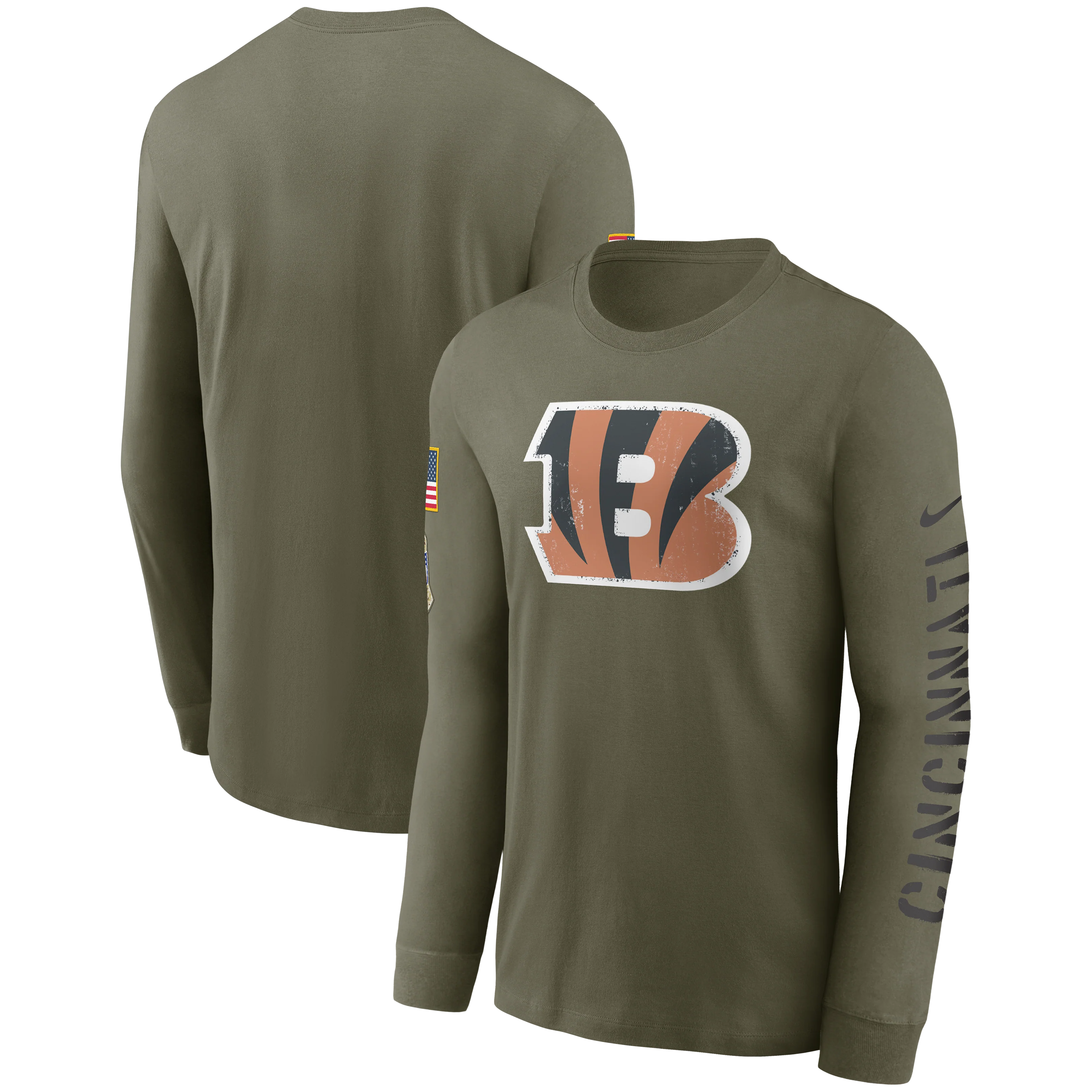 Cincinnati Bengals Nike 2022 Salute To Service - Team Logo Long Sleeve T-Shirt - Olive