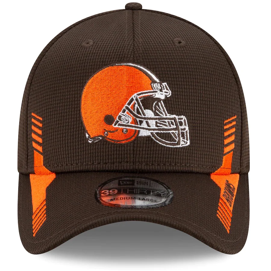 Cleveland Browns 2021 New Era NFL Sideline Home Brown 39THIRTY Flex Hat - Image 2