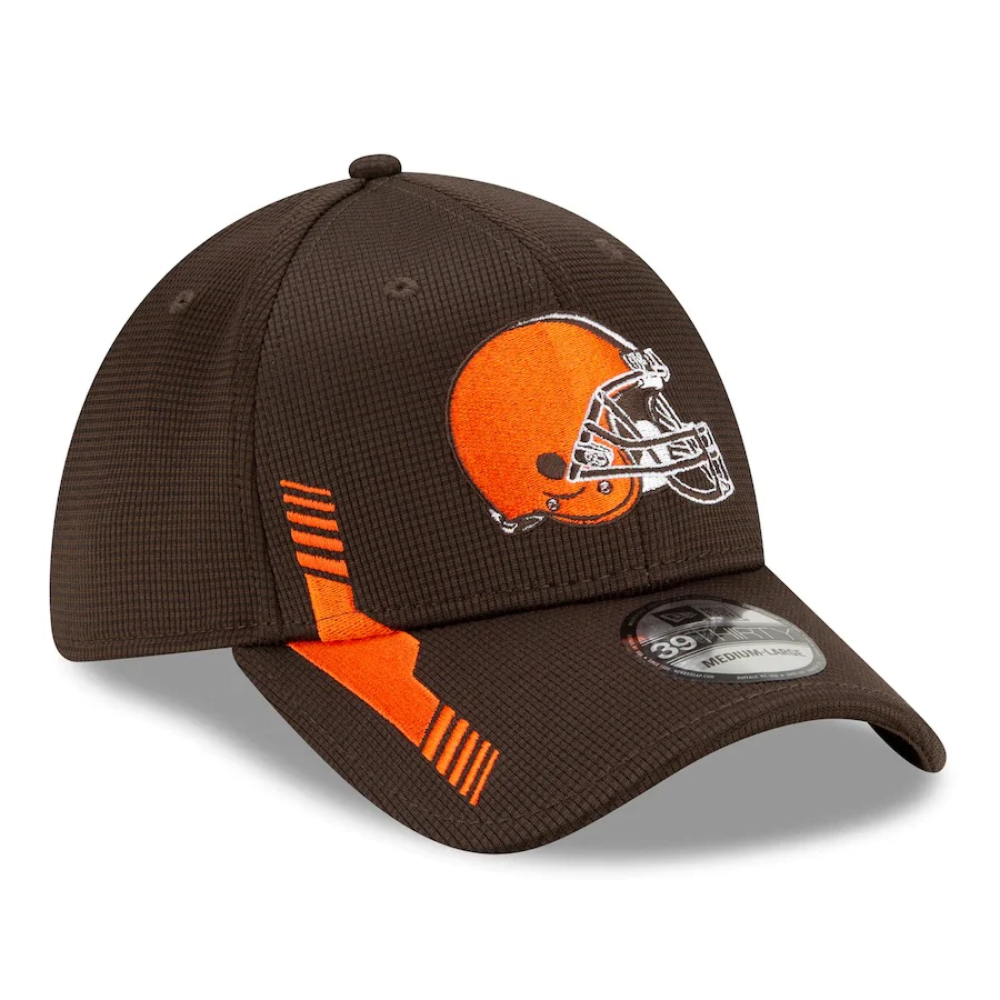 Cleveland Browns 2021 New Era NFL Sideline Home Brown 39THIRTY Flex Hat - Image 3