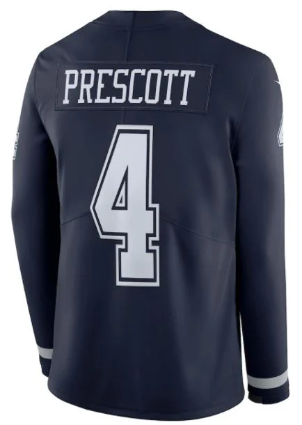 Dak Prescott Dallas Cowboys Nike Therma Long Sleeve Player Jersey - Navy - Image 3