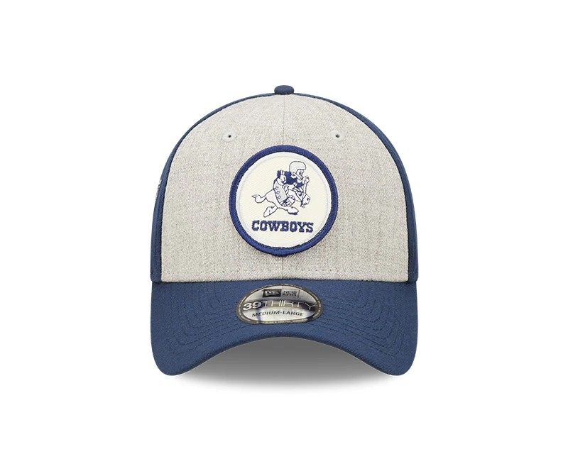 Dallas Cowboys New Era 2022 Sideline 39THIRTY Historic Flex Hat - Heathered Gray/Navy