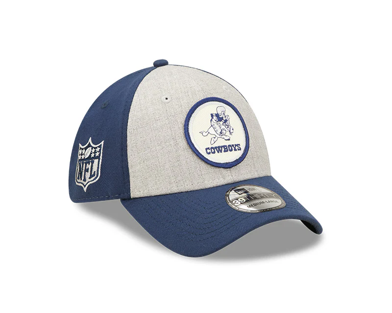 Dallas Cowboys New Era 2022 Sideline 39THIRTY Historic Flex Hat - Heathered Gray/Navy - Image 4