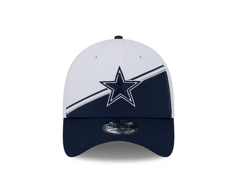 Dallas Cowboys New Era 2023 Sideline 39THIRTY Flex Hat - White/Navy - Image 2