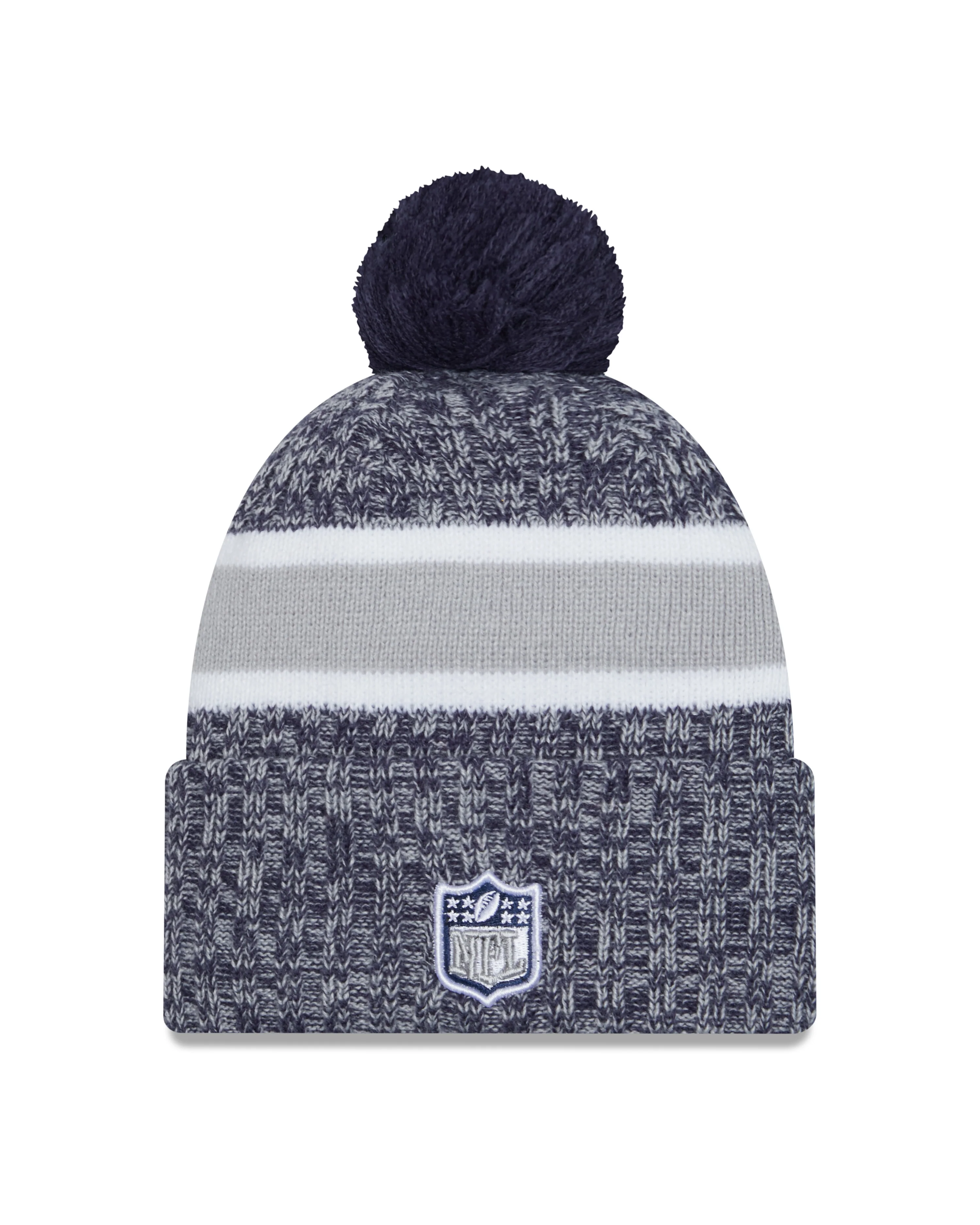 Dallas Cowboys New Era 2023 Sideline - Sport Cuffed Pom Knit Hat - Blue - Image 2