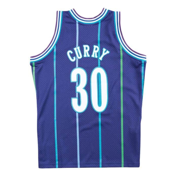 Dell Curry #30 Charlotte Hornets Alternate 1994-95 Mitchell & Ness Hardwood Classic Swingman Purple Jersey - Image 2