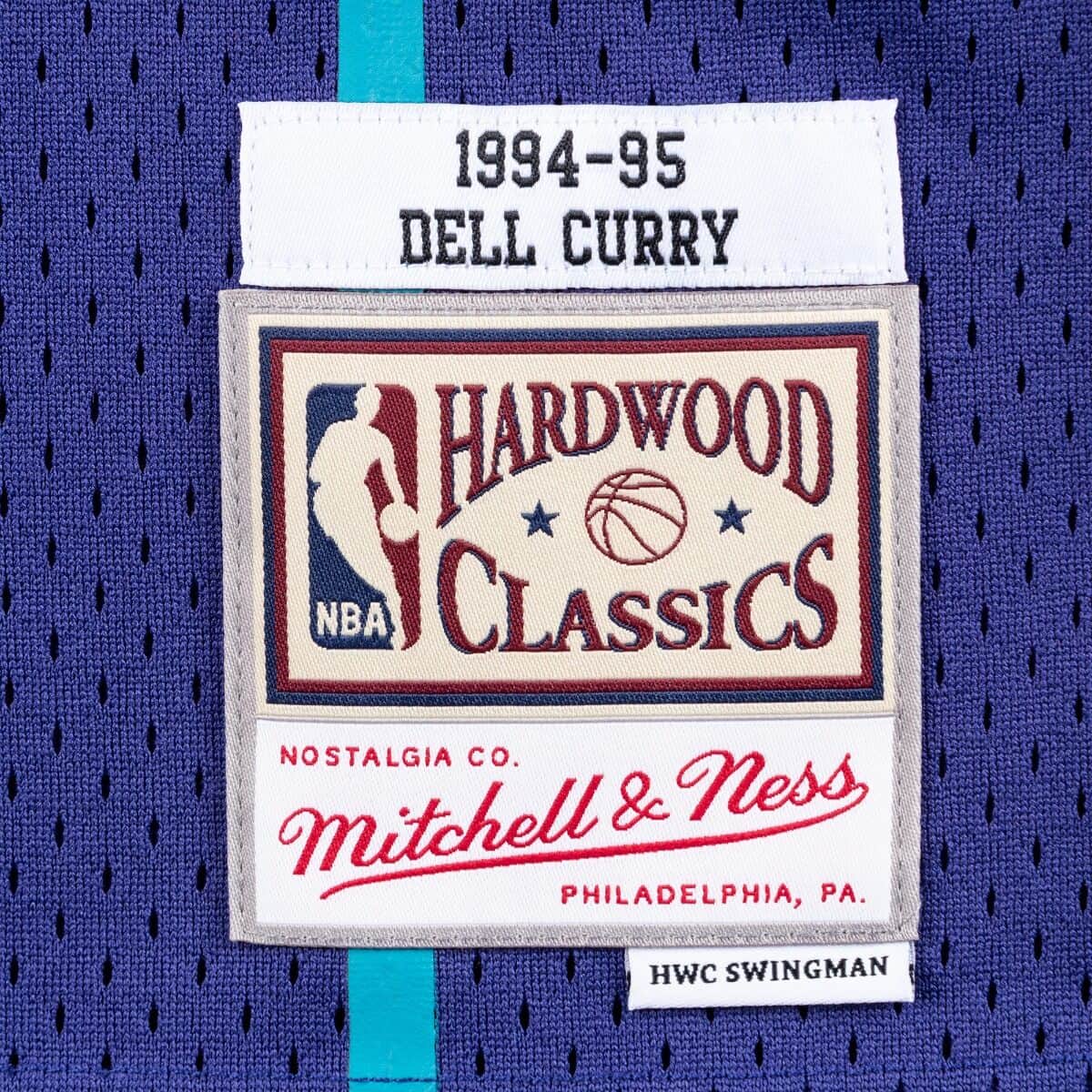 Dell Curry #30 Charlotte Hornets Alternate 1994-95 Mitchell & Ness Hardwood Classic Swingman Purple Jersey - Image 3