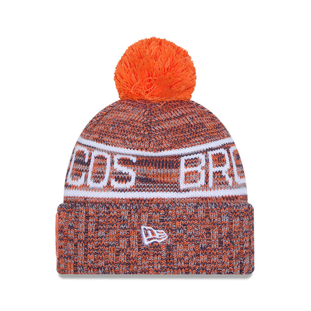 Denver Broncos New Era 2025 Sideline Cold Weather Cuffed Knit Hat with Pom - Image 2