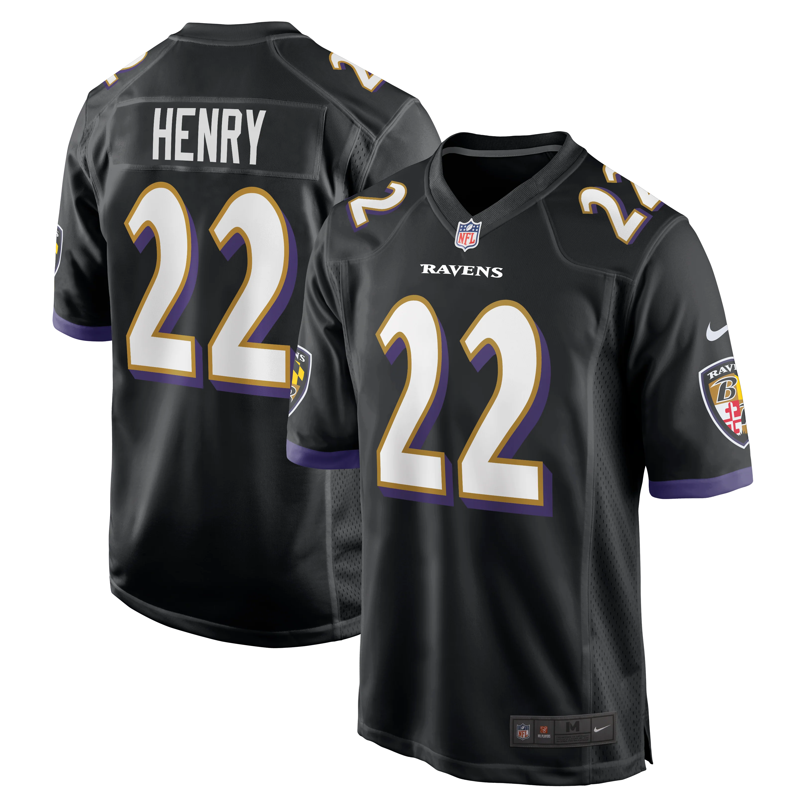 Derrick Henry #22 Baltimore Ravens Nike Game Jersey - Black
