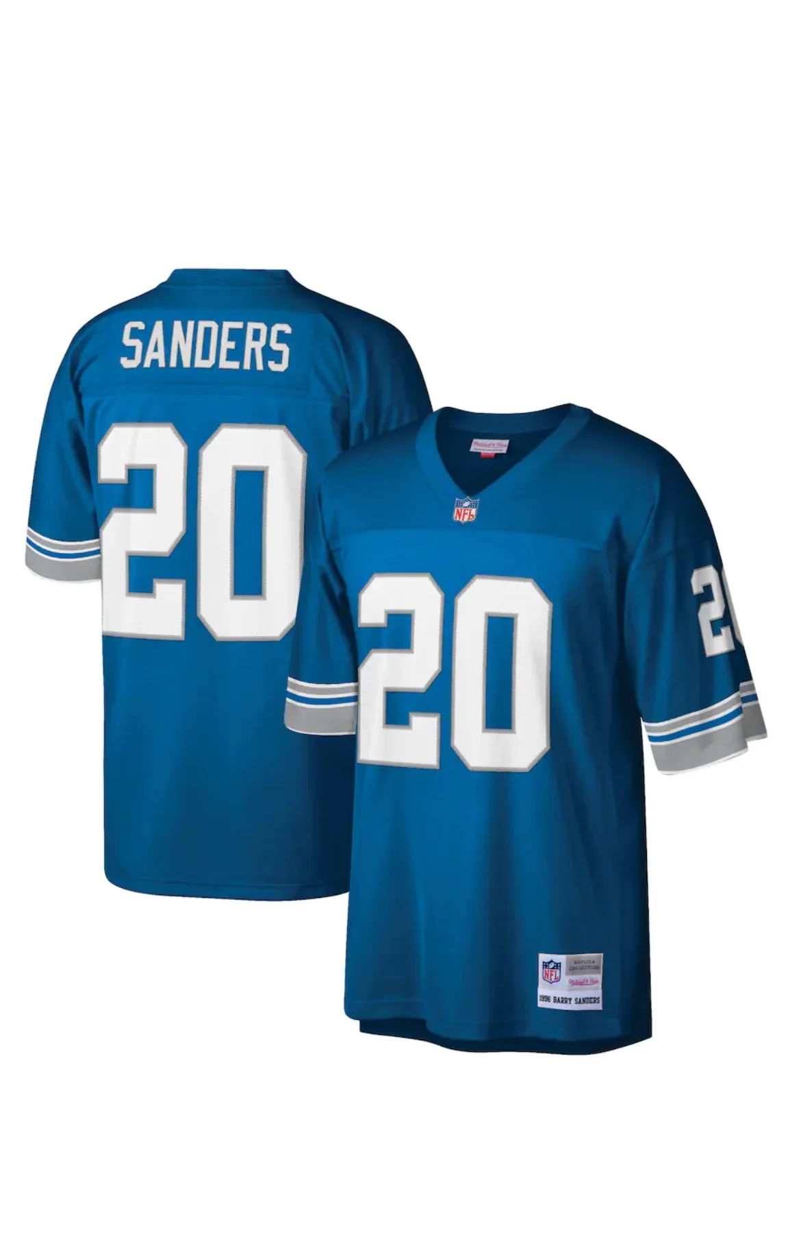 Barry Sanders #20 Detroit Lions 1996 Mitchell & Ness Retired Replica Collection Jersey - Blue - Image 4