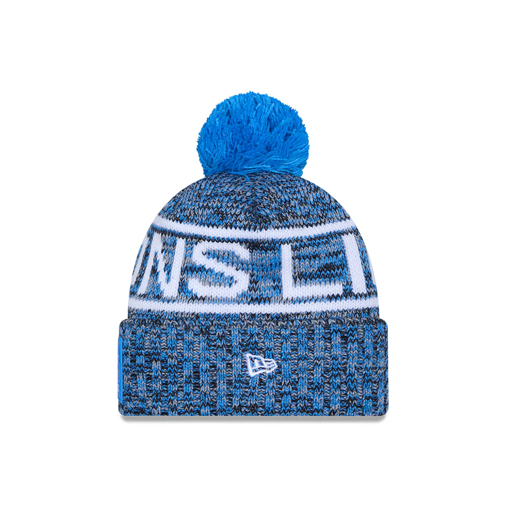 Detroit Lions New Era 2025 Sideline Cold Weather Cuffed Knit Hat with Pom - Image 2
