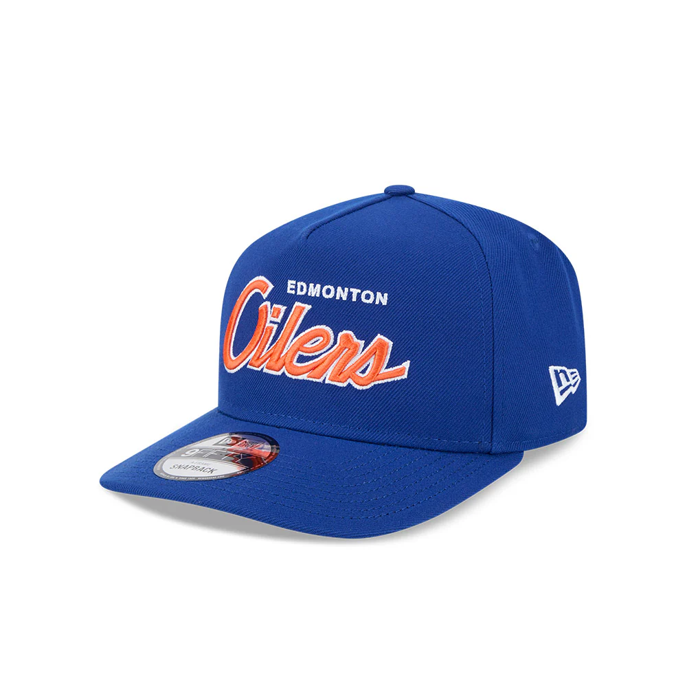 Edmonton Oilers New Era 9Fifty A-Frame Script Snapback Hat - Image 2
