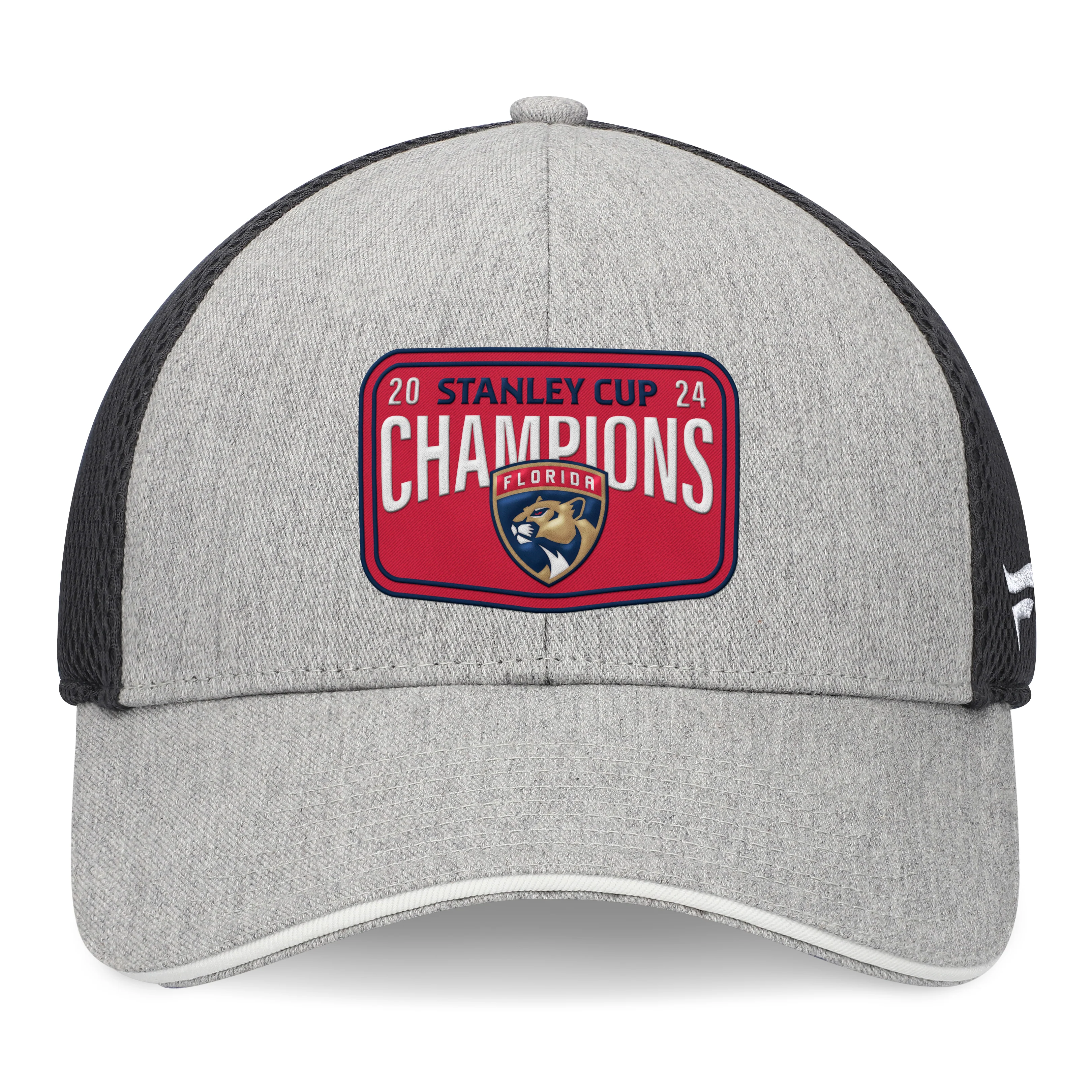 Florida Panthers Fanatics Branded Grey 2024 Stanley Cup Champions - Locker Room Mesh back Adjustable Hat - Image 2
