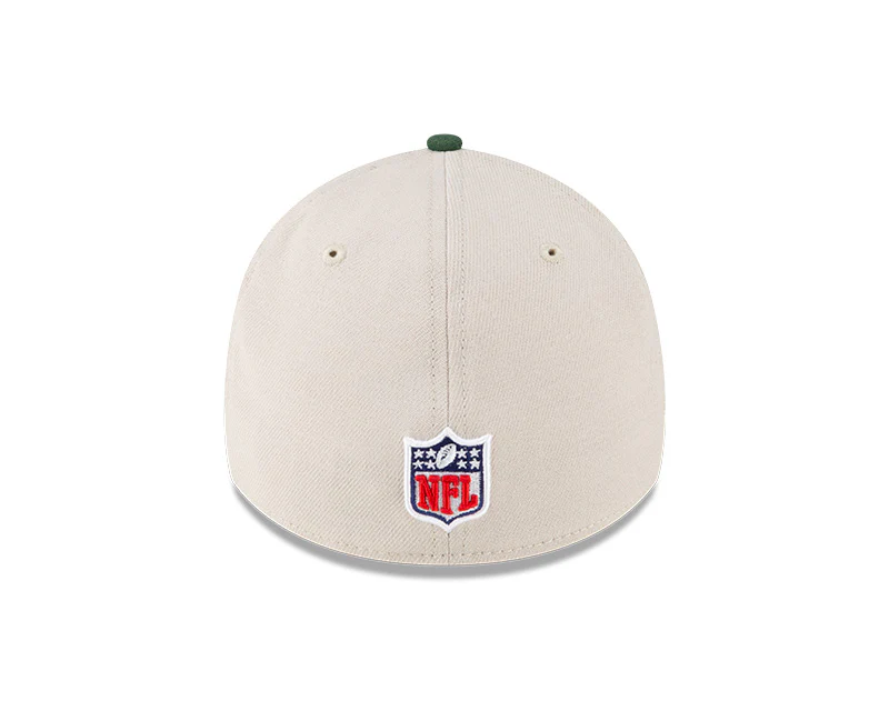 Green Bay Packers New Era 2023 Historic Sideline 39THIRTY Flex Hat - Cream/Green - Image 5