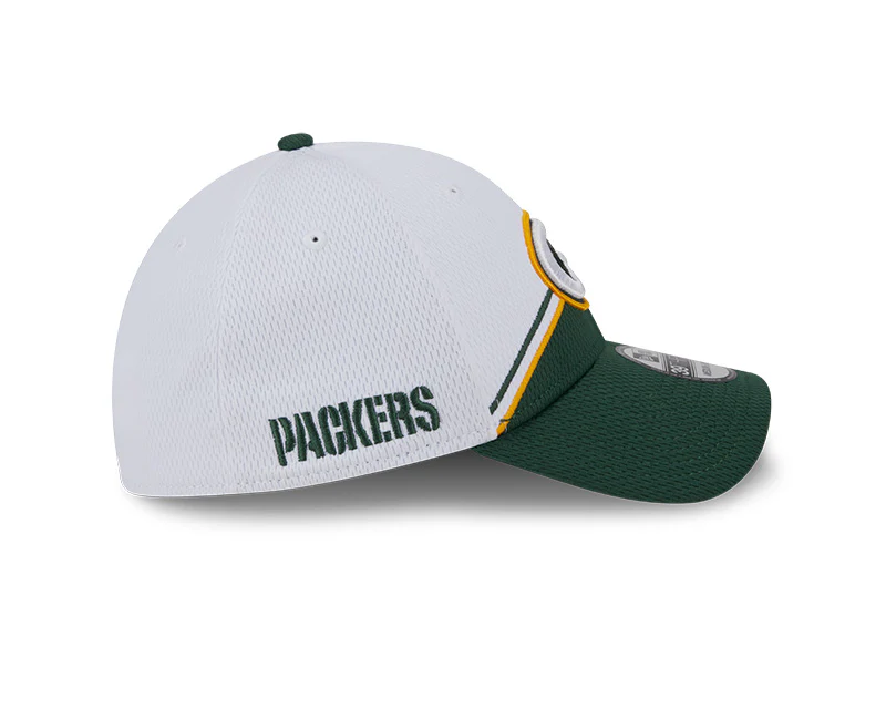 Green Bay Packers New Era 2023 Sideline 39THIRTY Flex Hat - White/Green - Image 6