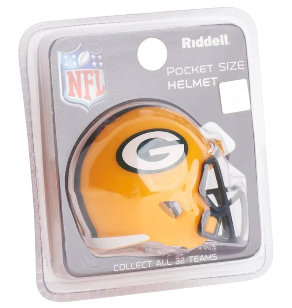 Green Bay Packers NFL Riddell Speed Pocket PRO Micro/Pocket-Size/Mini Football Helmet - Image 2