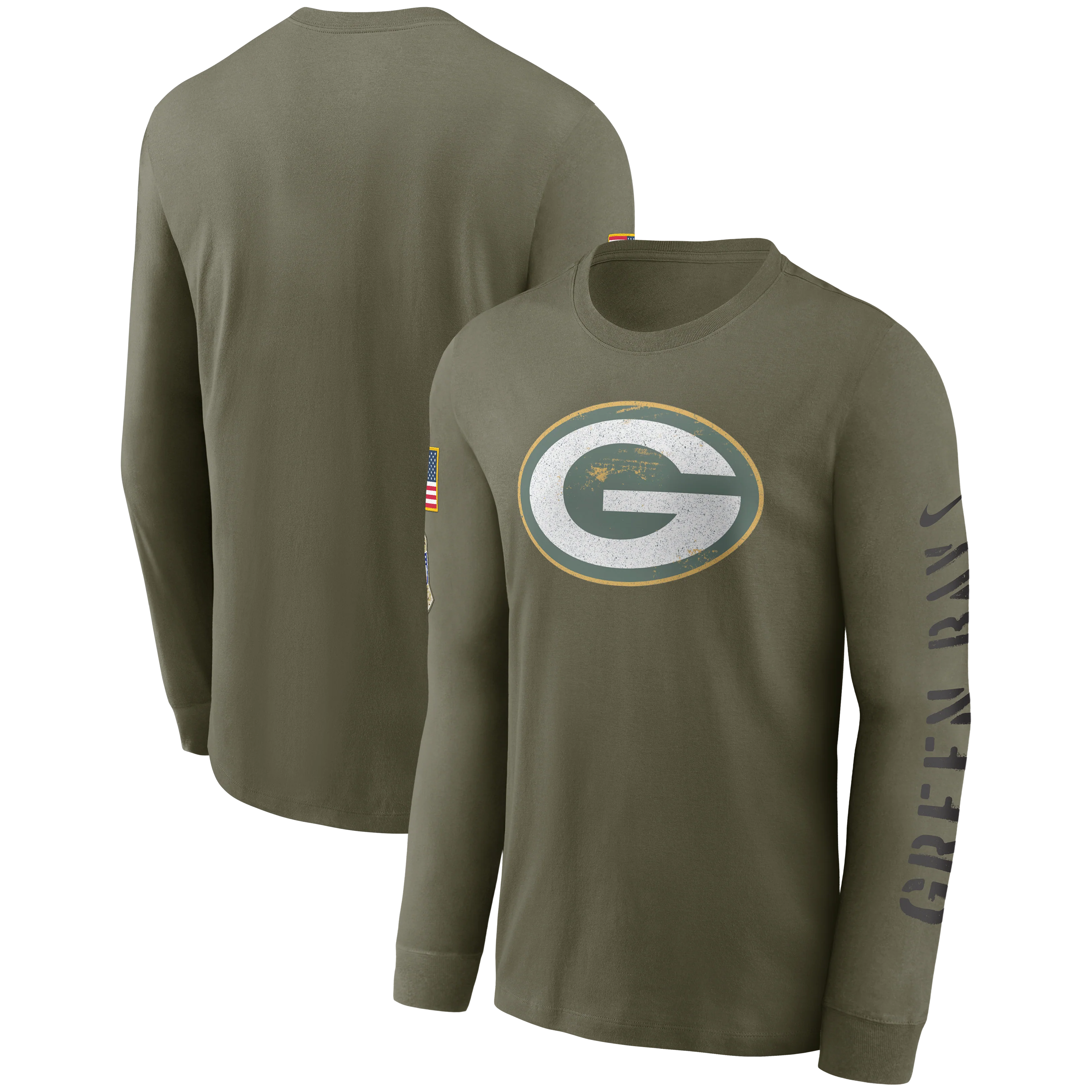Green Bay Packers Nike 2022 Salute To Service - Team Logo Long Sleeve T-Shirt - Olive