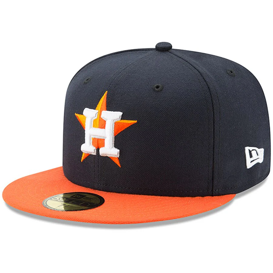 Houston Astros New Era Navy/Orange Authentic Collection On-Field 59FIFTY Road Fitted Hat - Image 2