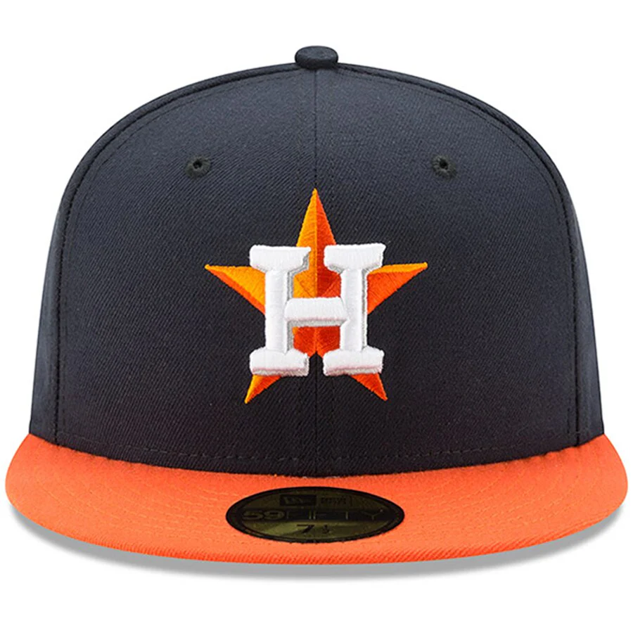 Houston Astros New Era Navy/Orange Authentic Collection On-Field 59FIFTY Road Fitted Hat - Image 3