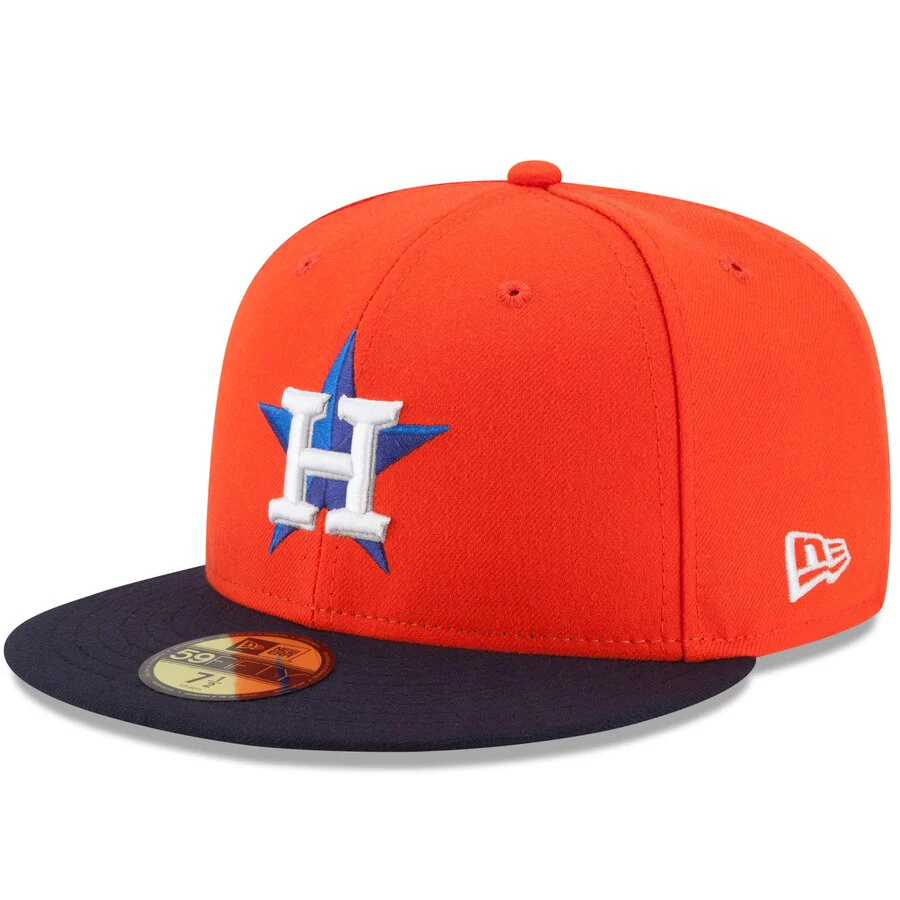 Houston Astros New Era Orange/Navy Authentic Collection On-Field 59FIFTY Alt Fitted Hat - Image 2