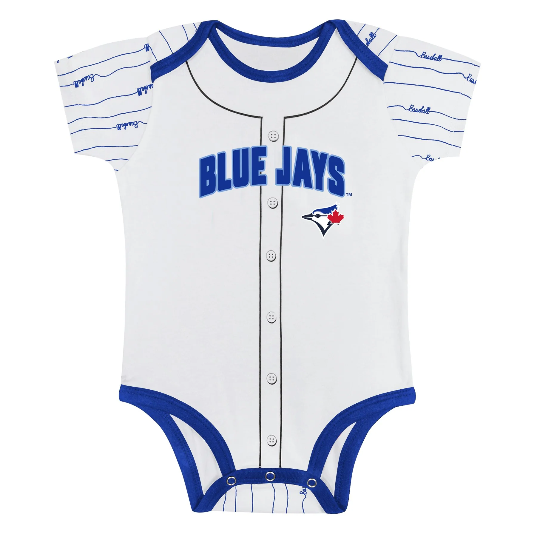 Infant Toronto Blue Jays Ball Romper Onesie 2 Pack Set - Image 4