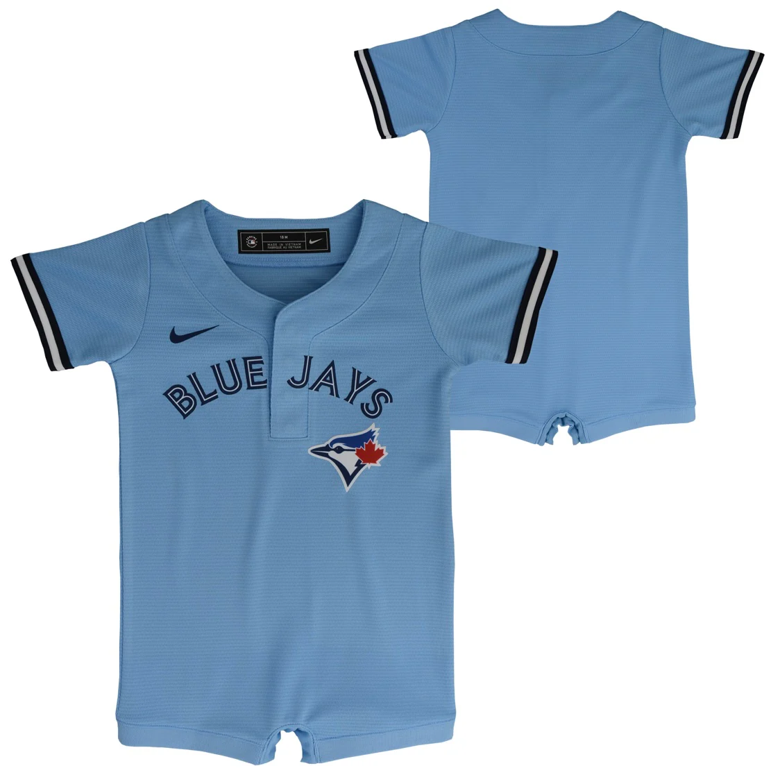 Infant Toronto Blue Jays Nike Horizon Blue Replica Team Jersey Romper - Image 3