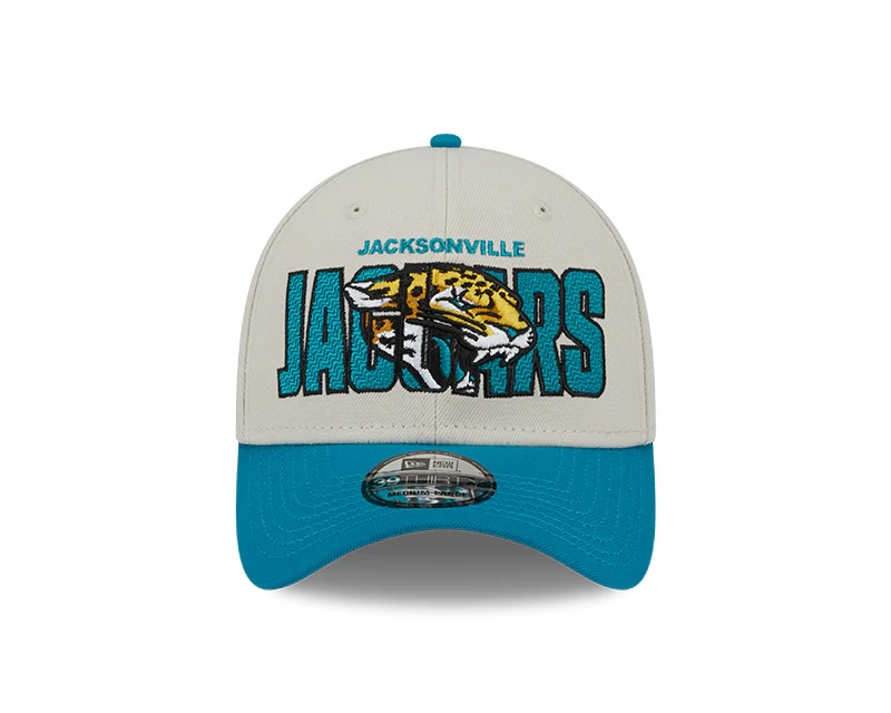 Jacksonville Jaguars New Era 2023 NFL Draft 39THIRTY Flex Hat - Cream - Image 4